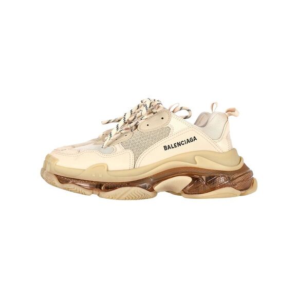 Balenciaga Triple S Clear Sole Sneakers in Cream Polyurethane - Picture 5 of 10